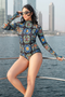 SWIM TOP Z FLORAL PRISM