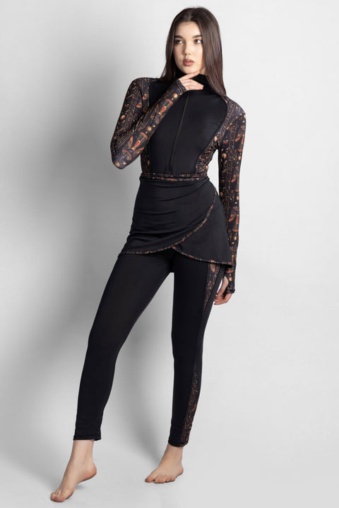 BURKINI 4 PIECE BLACK THRONE