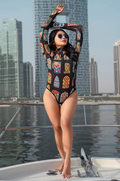 SWIM TOP STARLIT WINDOWS
